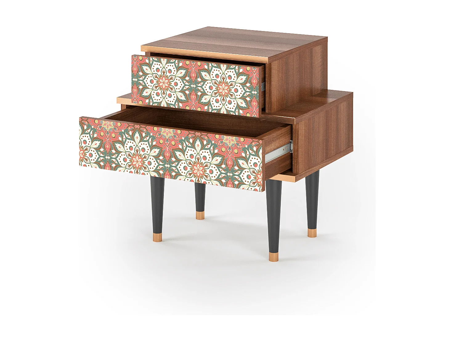 Stolik nocny - 58х58х41 cm - NS1 - Peach Grove, Orzech