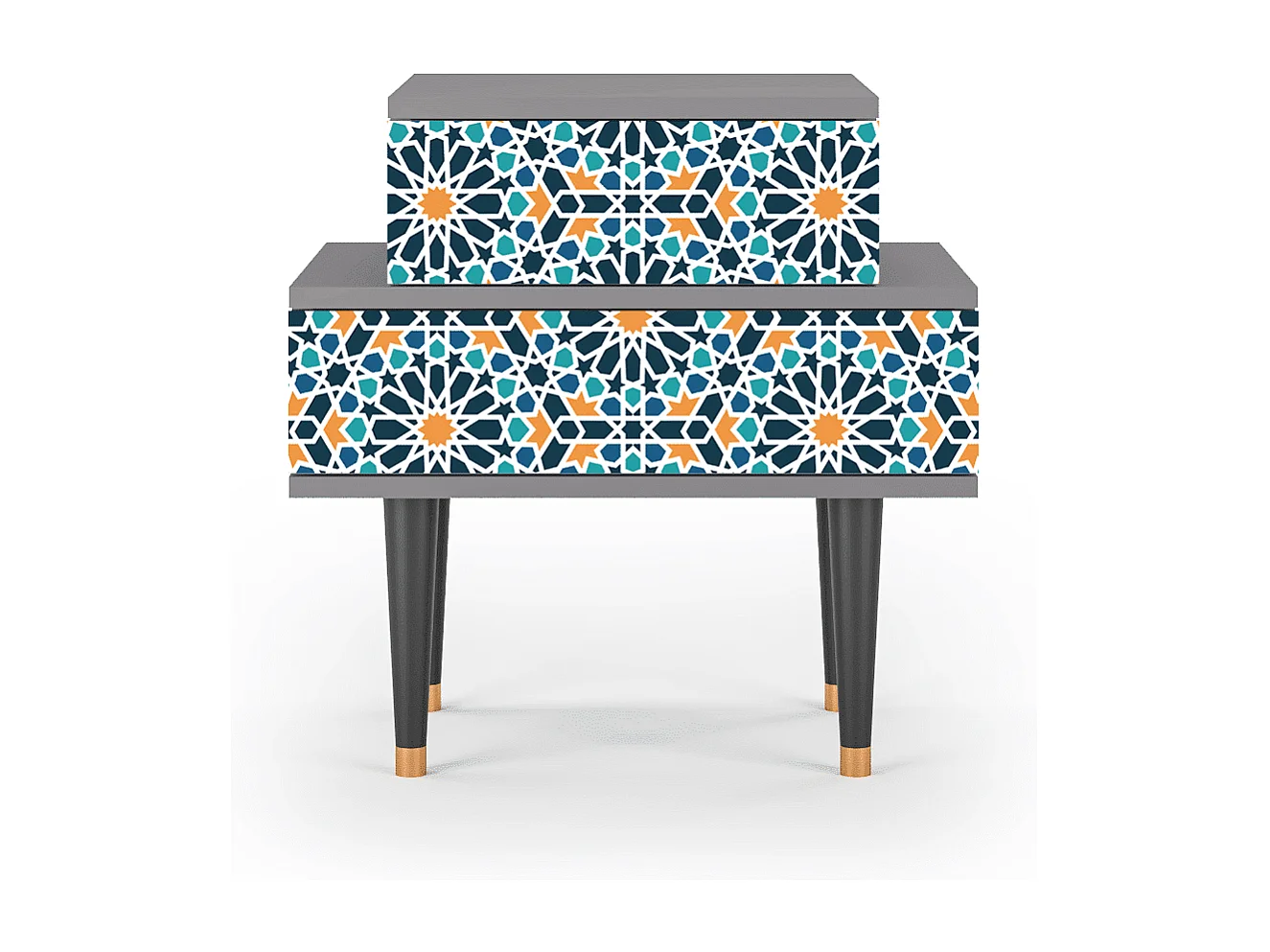 Table de nuit - 58х58х41 cm - NS1 - Kaleidoscope, Gris