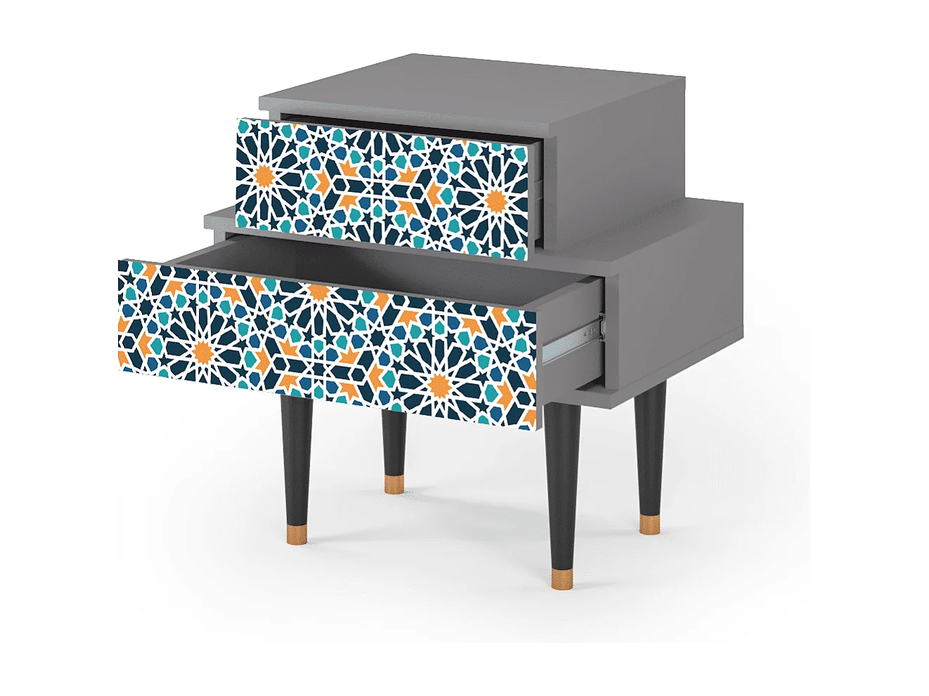 Table de nuit - 58х58х41 cm - NS1 - Kaleidoscope, Gris