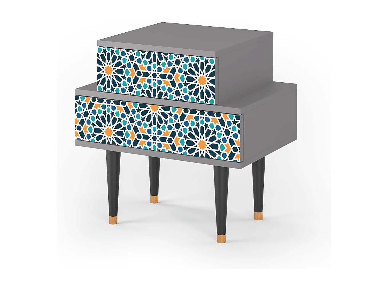 Table de nuit - 58х58х41 cm - NS1 - Kaleidoscope, Gris
