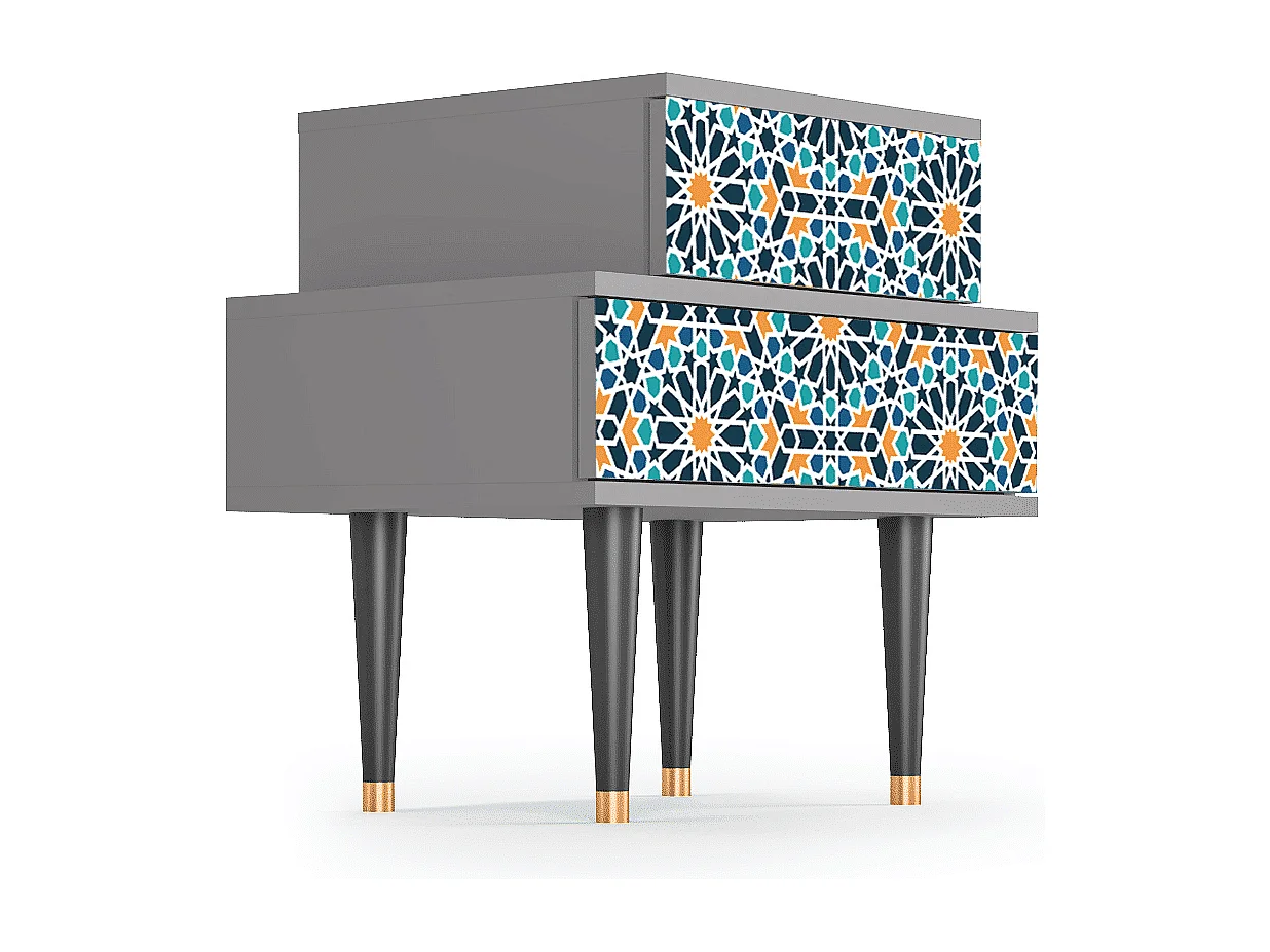 Stolik nocny - 58х58х41 cm - NS1 - Kaleidoscope, Szary