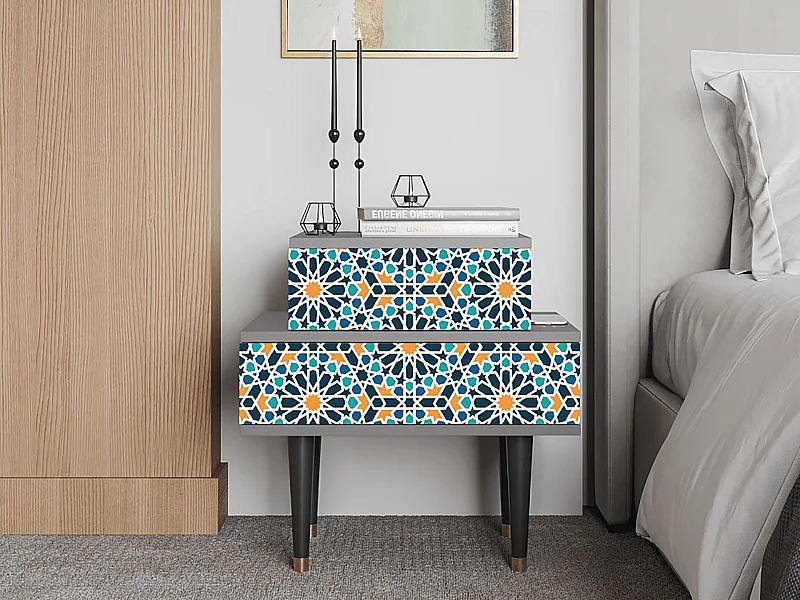 Stolik nocny - 58х58х41 cm - NS1 - Kaleidoscope, Szary