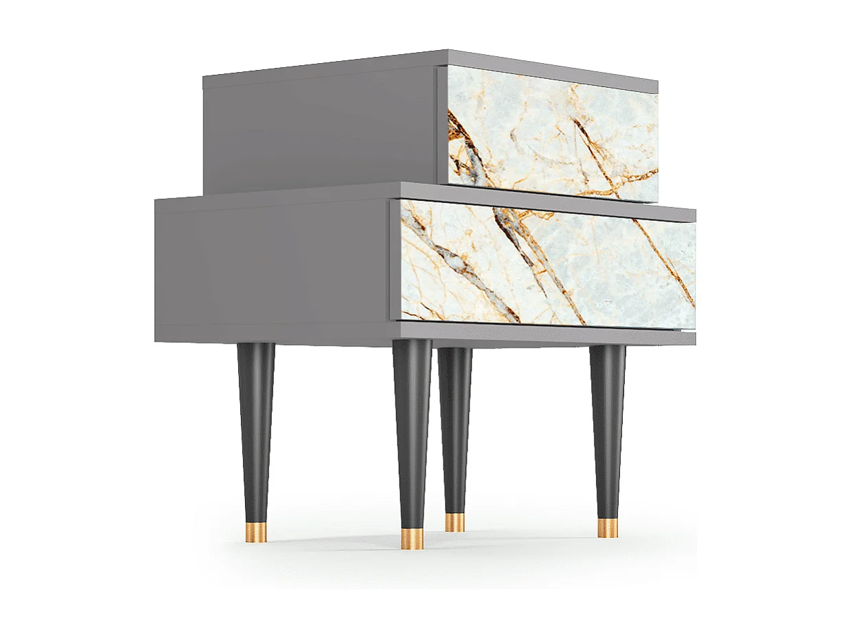 Table de nuit - 58х58х41 cm - NS1 - Sabley Marble, Gris