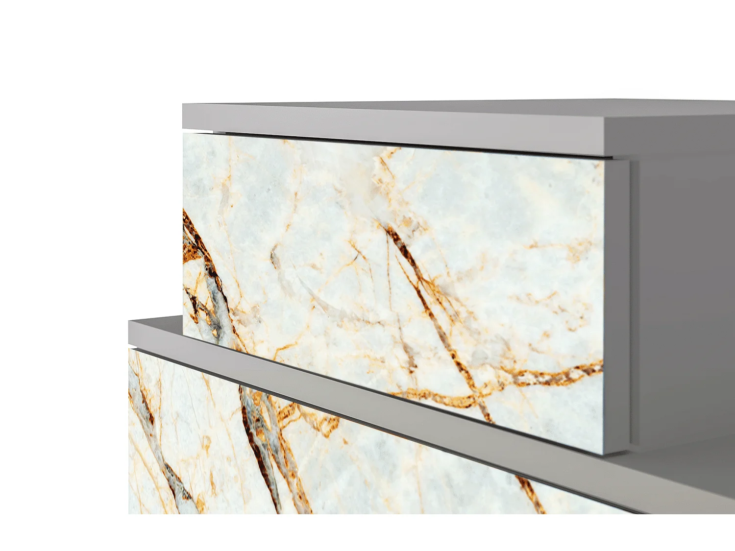 Table de nuit - 58х58х41 cm - NS1 - Sabley Marble, Gris