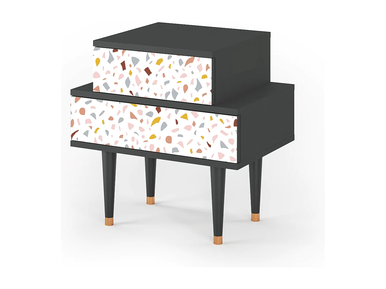 Stolik nocny - 58х58х41 cm - NS1 - Marmelade Cheese, Antracyt