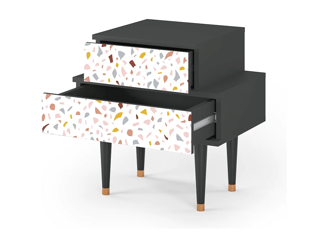 Stolik nocny - 58х58х41 cm - NS1 - Marmelade Cheese, Antracyt