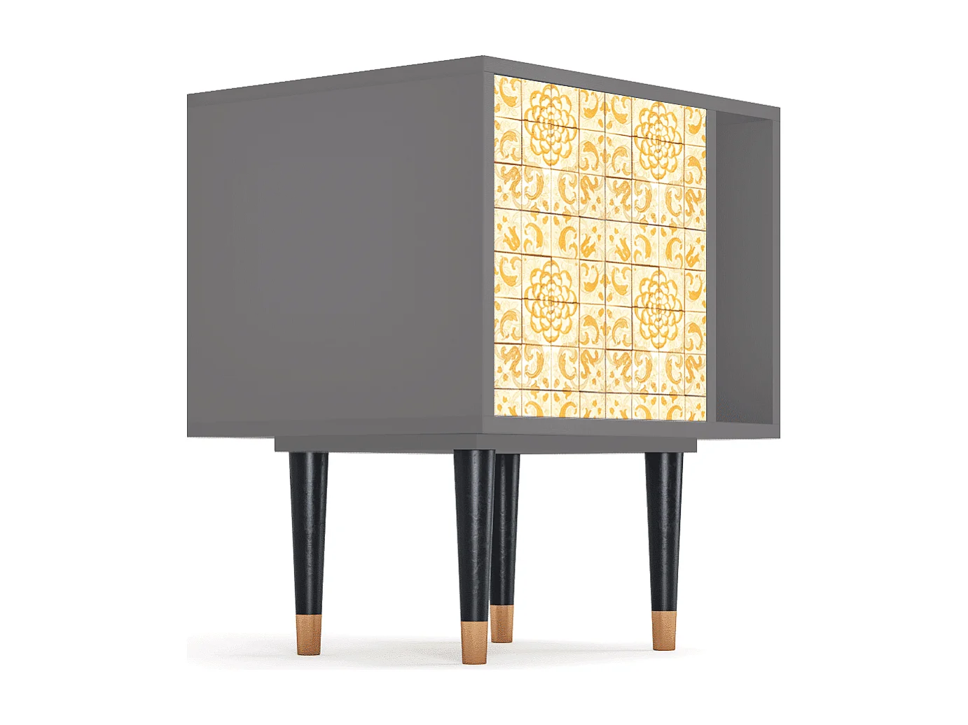 Stolik nocny - 57х69х48 cm - S2 - Sunshiny Tile, Szary