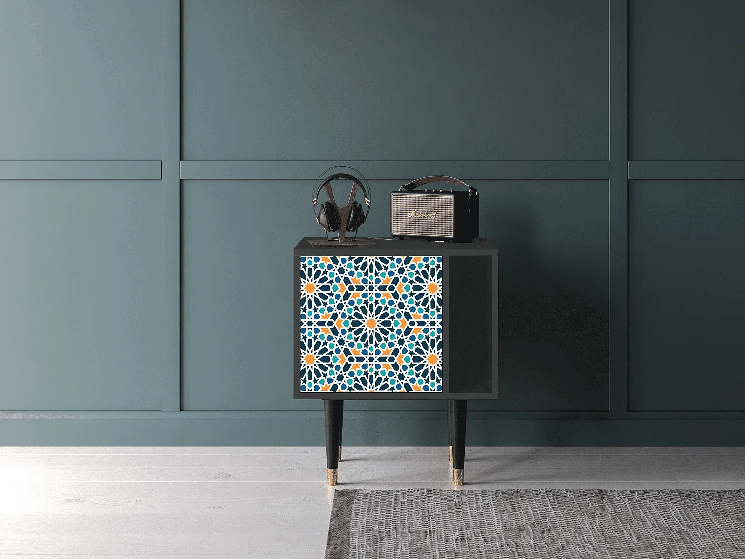 Stolik nocny - 57х69х48 cm - S2 - Kaleidoscope, Antracyt