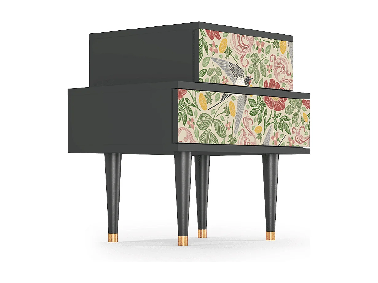 Nachtkastje - 58х58х41 cm - NS1 - Spring Swallow, Antraciet