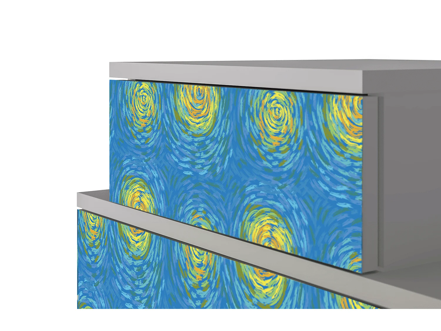 Stolik nocny - 58х58х41 cm - NS1 - Van Gogh Lights, Szary