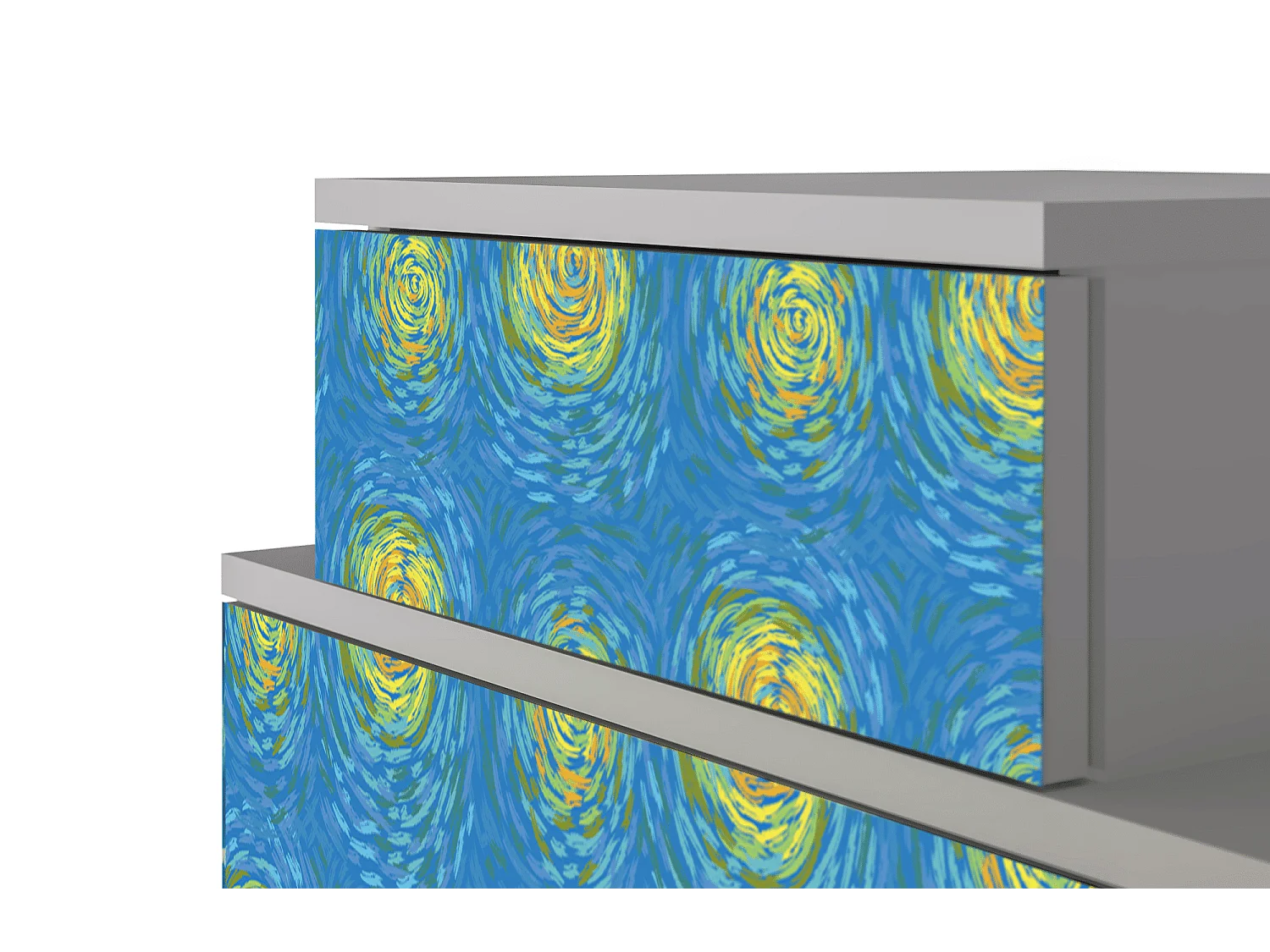 Stolik nocny - 58х58х41 cm - NS1 - Van Gogh Lights, Szary