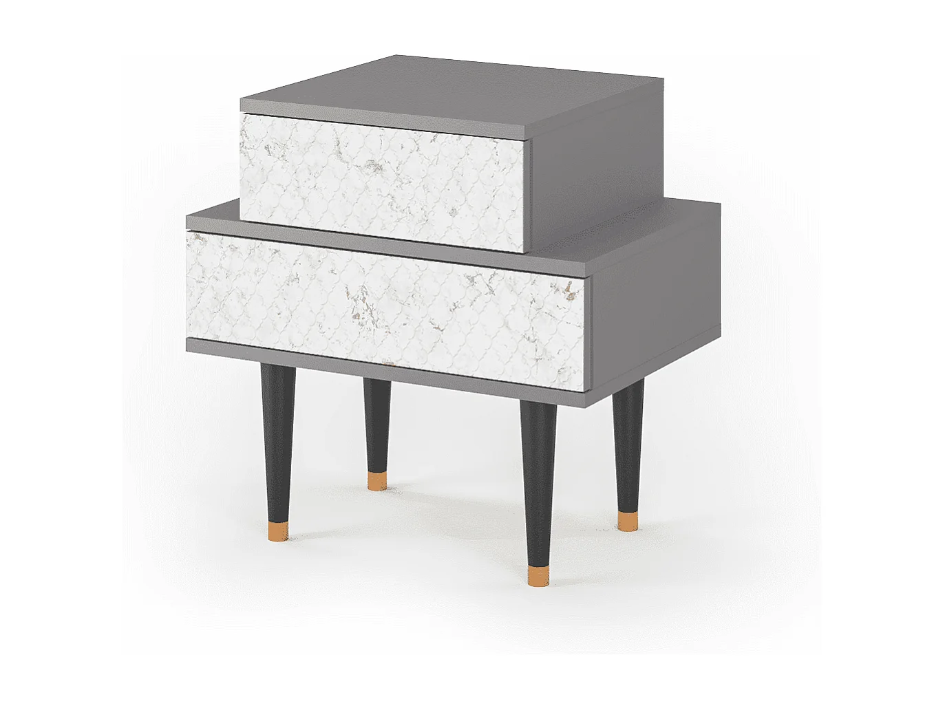 Stolik nocny - 58х58х41 cm - NS1 - Sweet Cotton, Szary