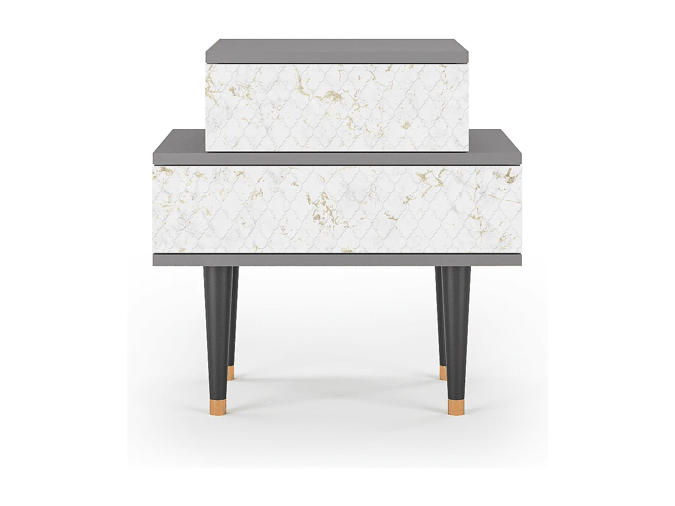 Stolik nocny - 58х58х41 cm - NS1 - Sweet Cotton, Szary