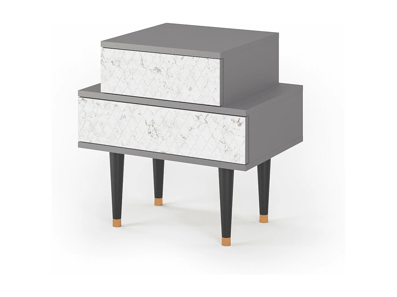 Stolik nocny - 58х58х41 cm - NS1 - Sweet Cotton, Szary