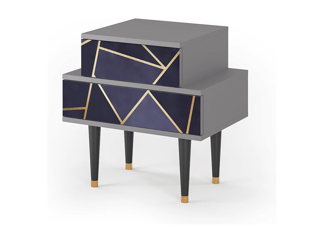 Comodino - 58х58х41 cm - NS1 - The Amethyst, Grigio