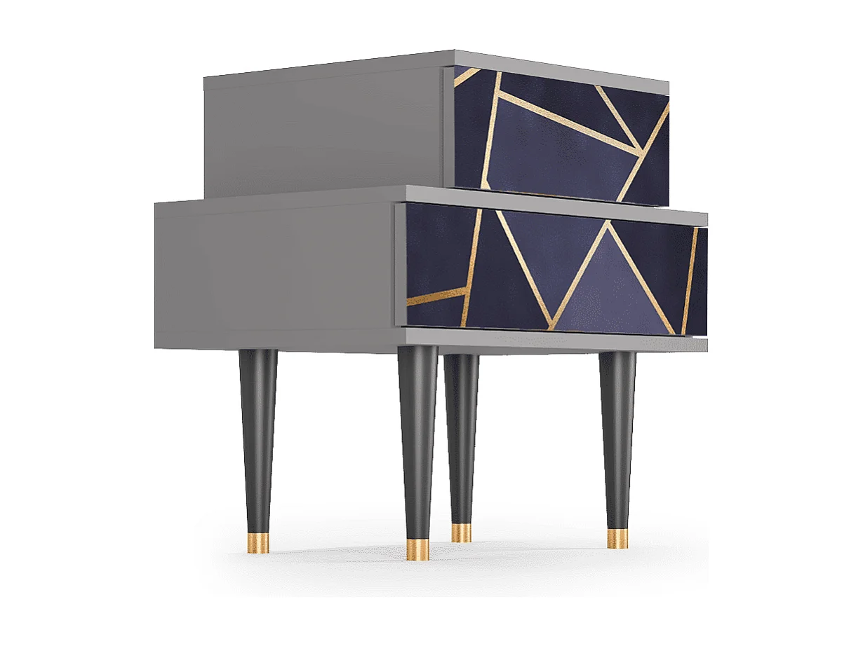 Comodino - 58х58х41 cm - NS1 - The Amethyst, Grigio