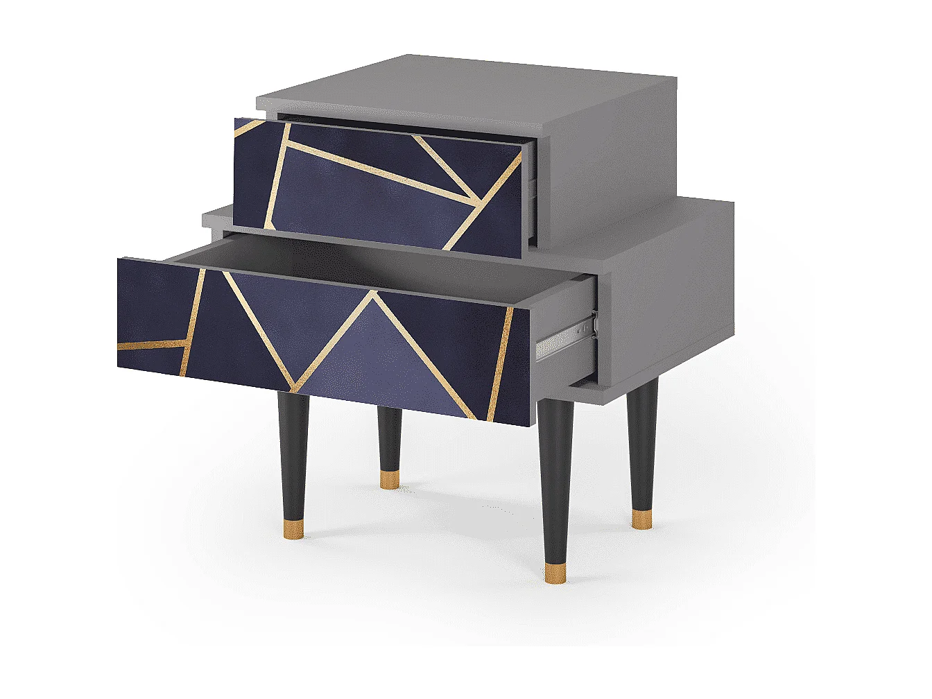 Table de nuit - 58х58х41 cm - NS1 - The Amethyst, Gris