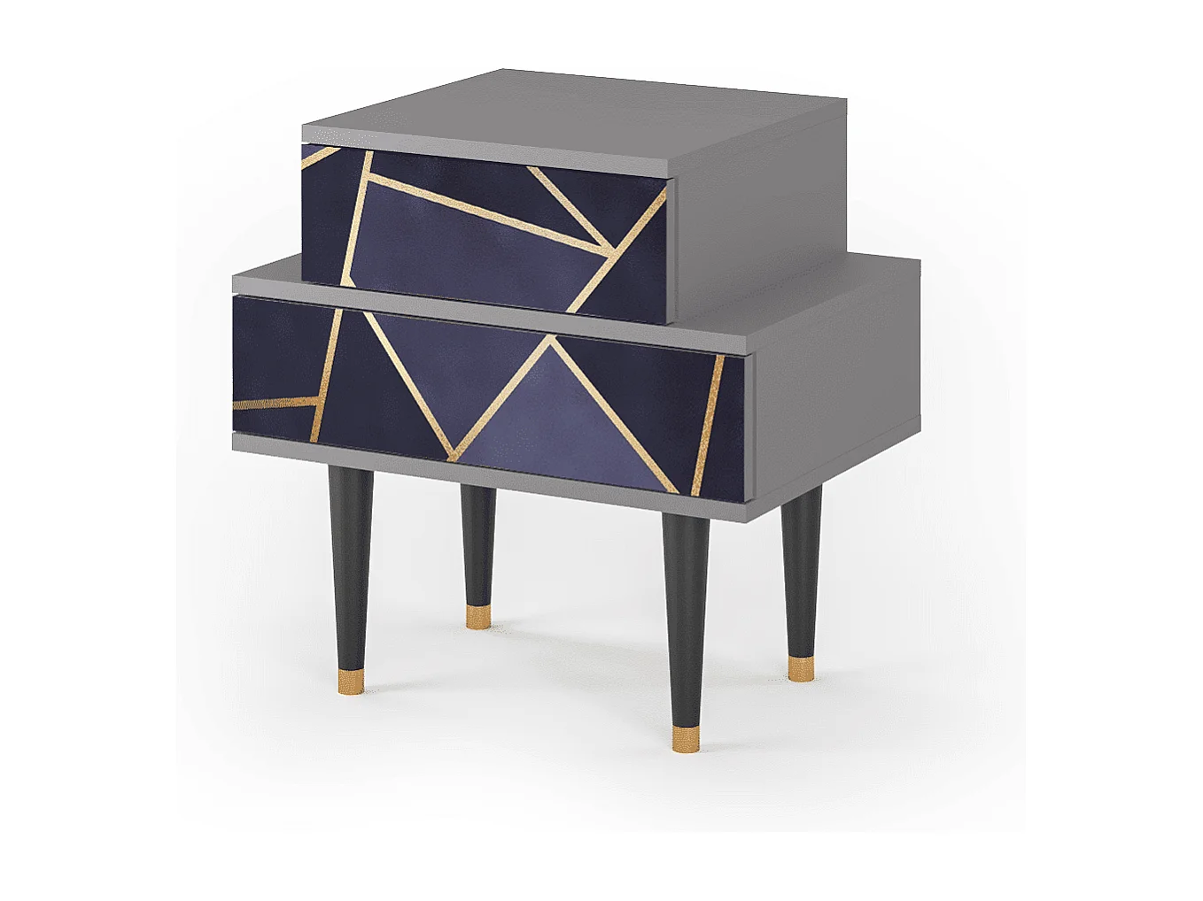 Stolik nocny - 58х58х41 cm - NS1 - The Amethyst, Szary