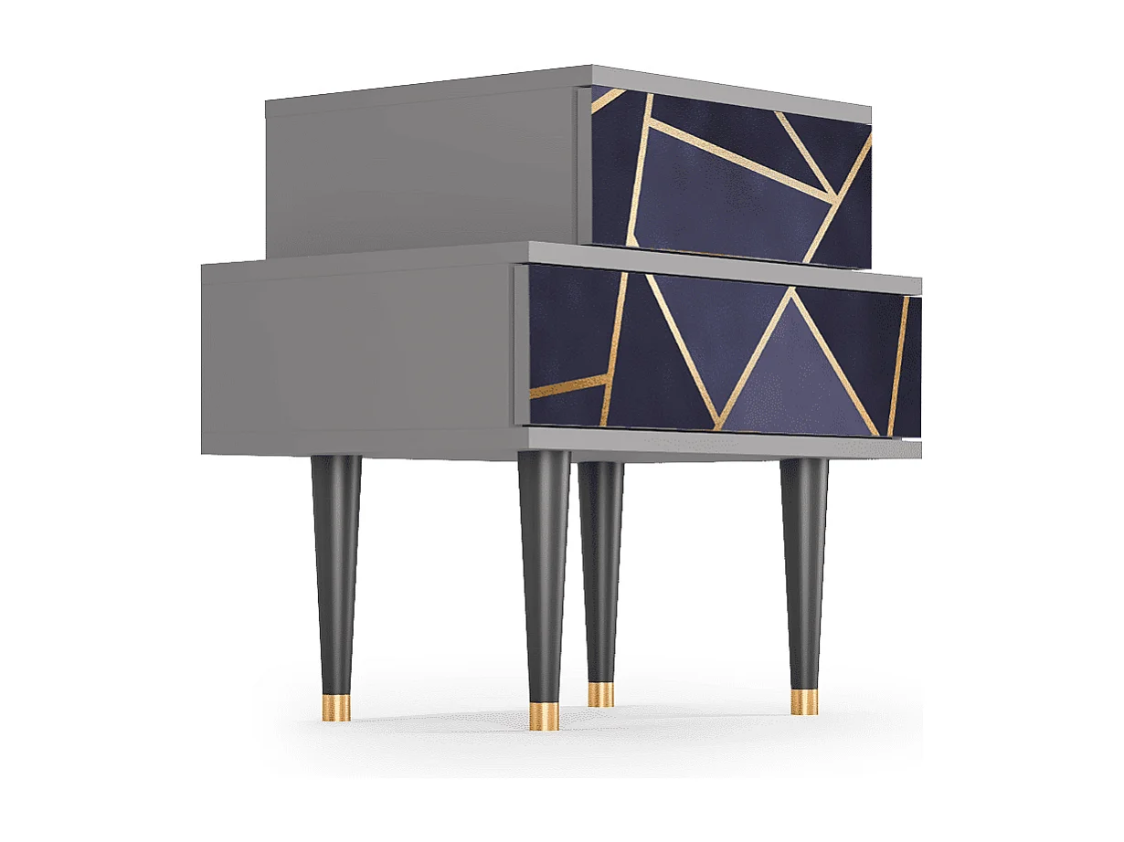 Stolik nocny - 58х58х41 cm - NS1 - The Amethyst, Szary