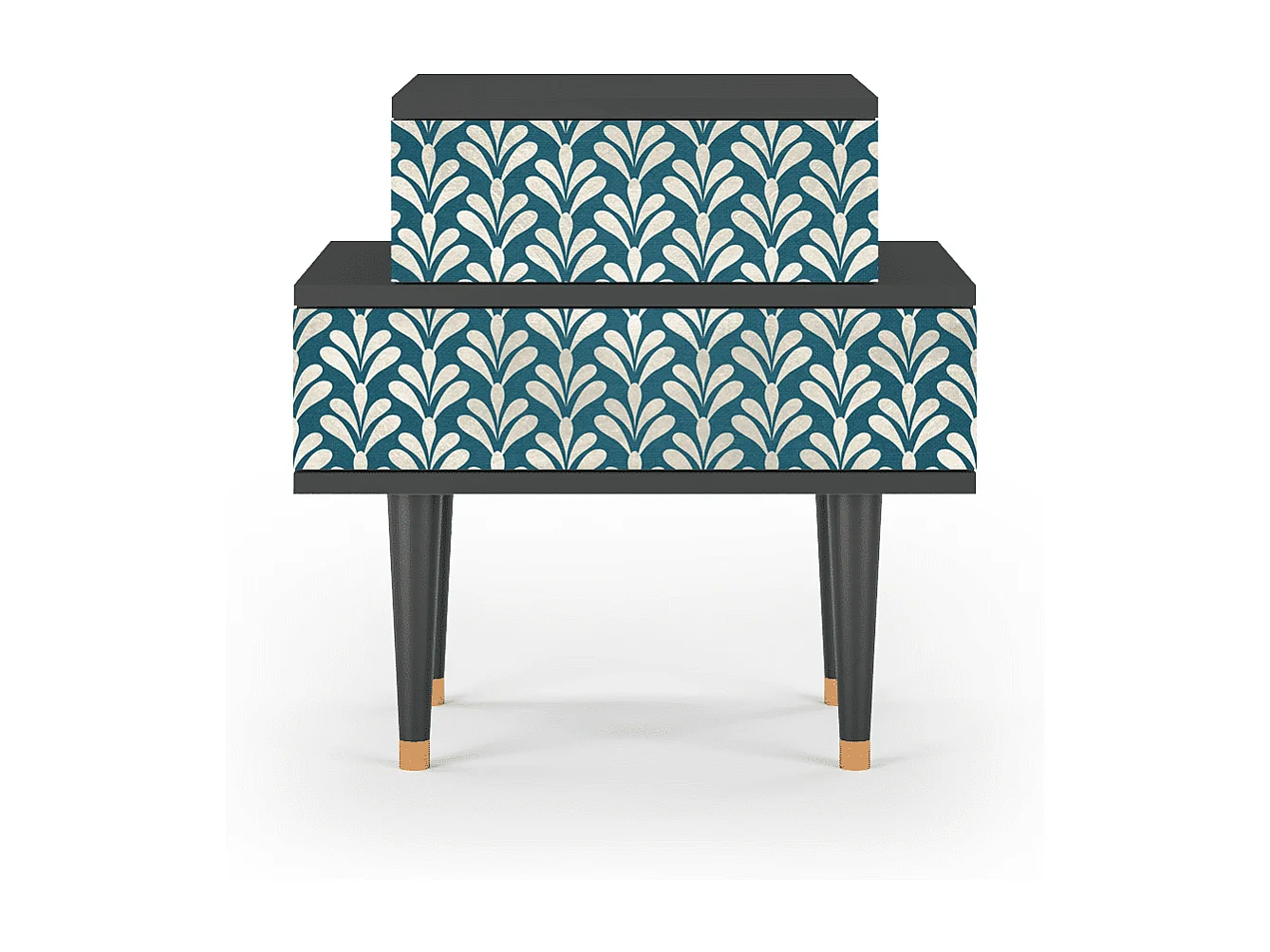 Table de nuit - 58х58х41 cm - NS1 - Milky Tears, Anthracite