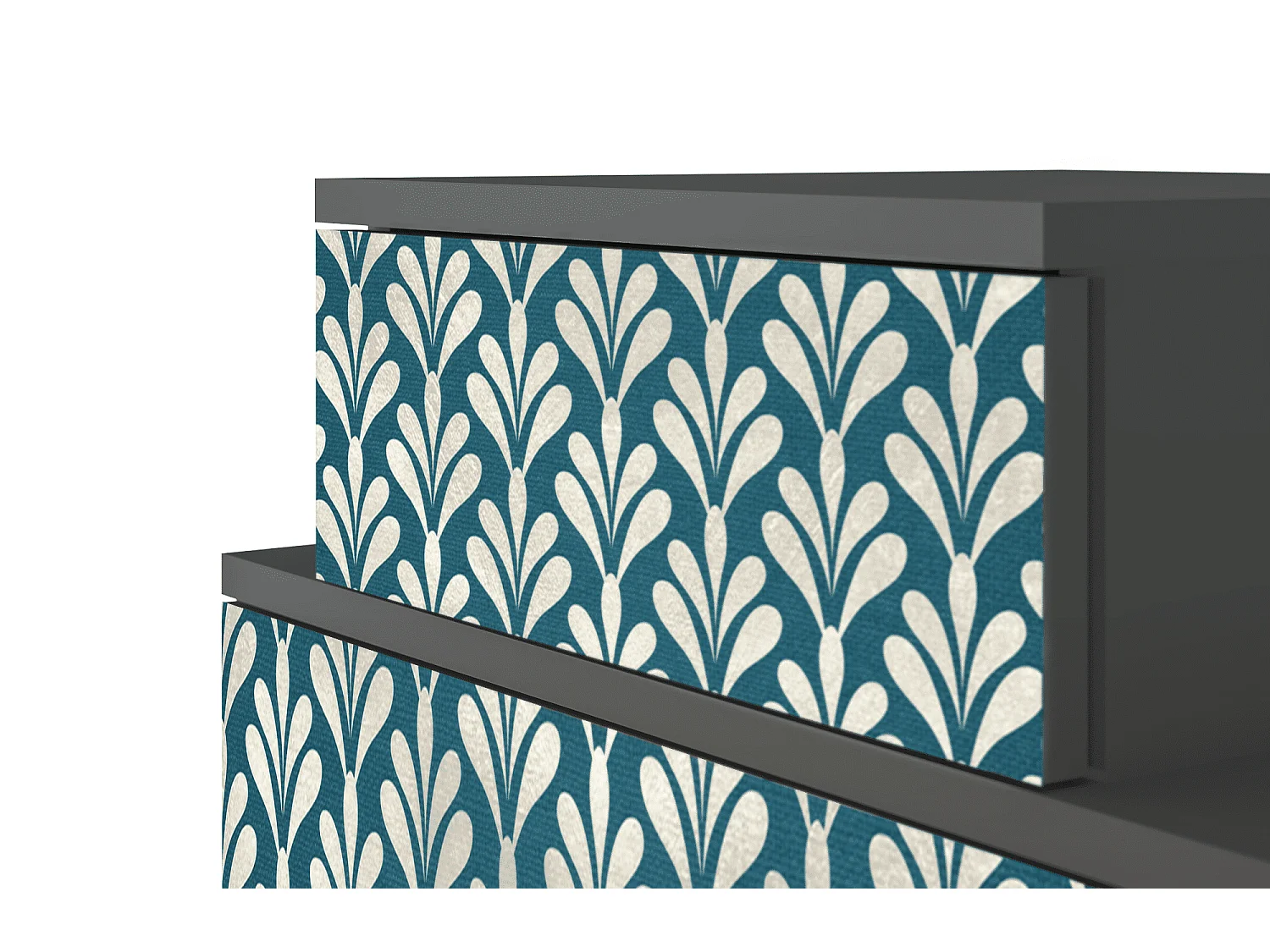 Table de nuit - 58х58х41 cm - NS1 - Milky Tears, Anthracite