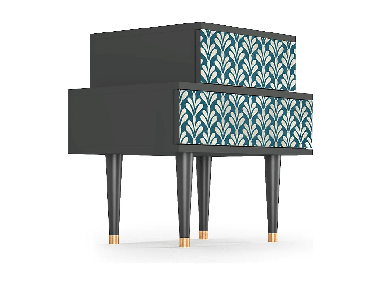 Table de nuit - 58х58х41 cm - NS1 - Milky Tears, Anthracite