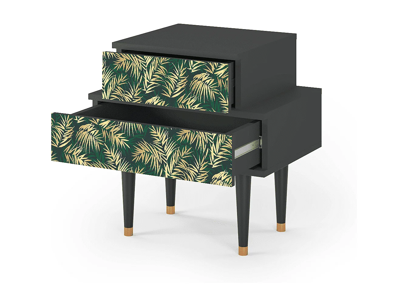 Criado-mudo - 58х58х41 cm - NS1 - Sunny Palm Tree, Antracite