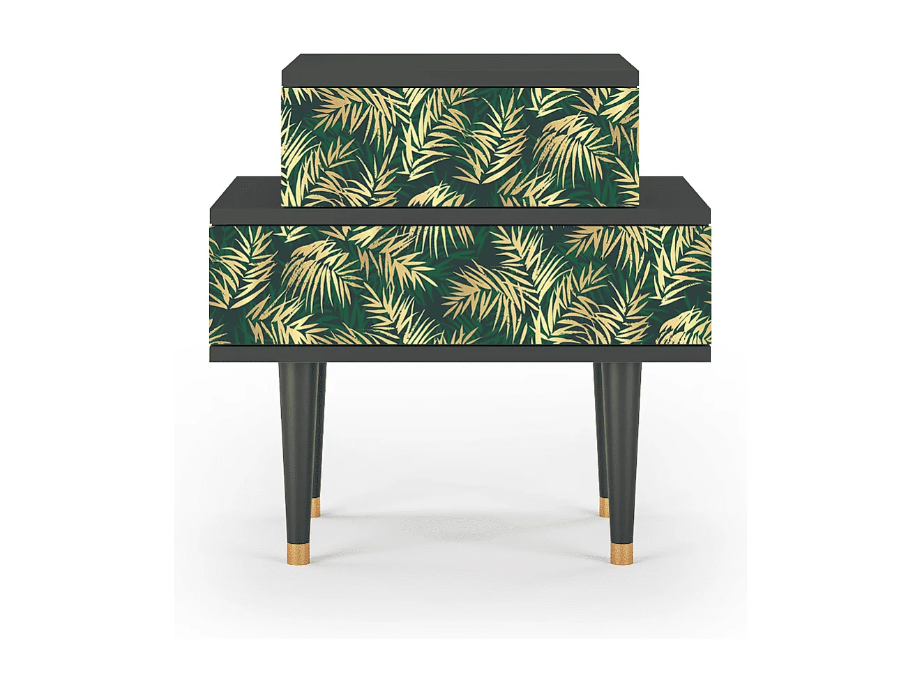 Stolik nocny - 58х58х41 cm - NS1 - Sunny Palm Tree, Antracyt