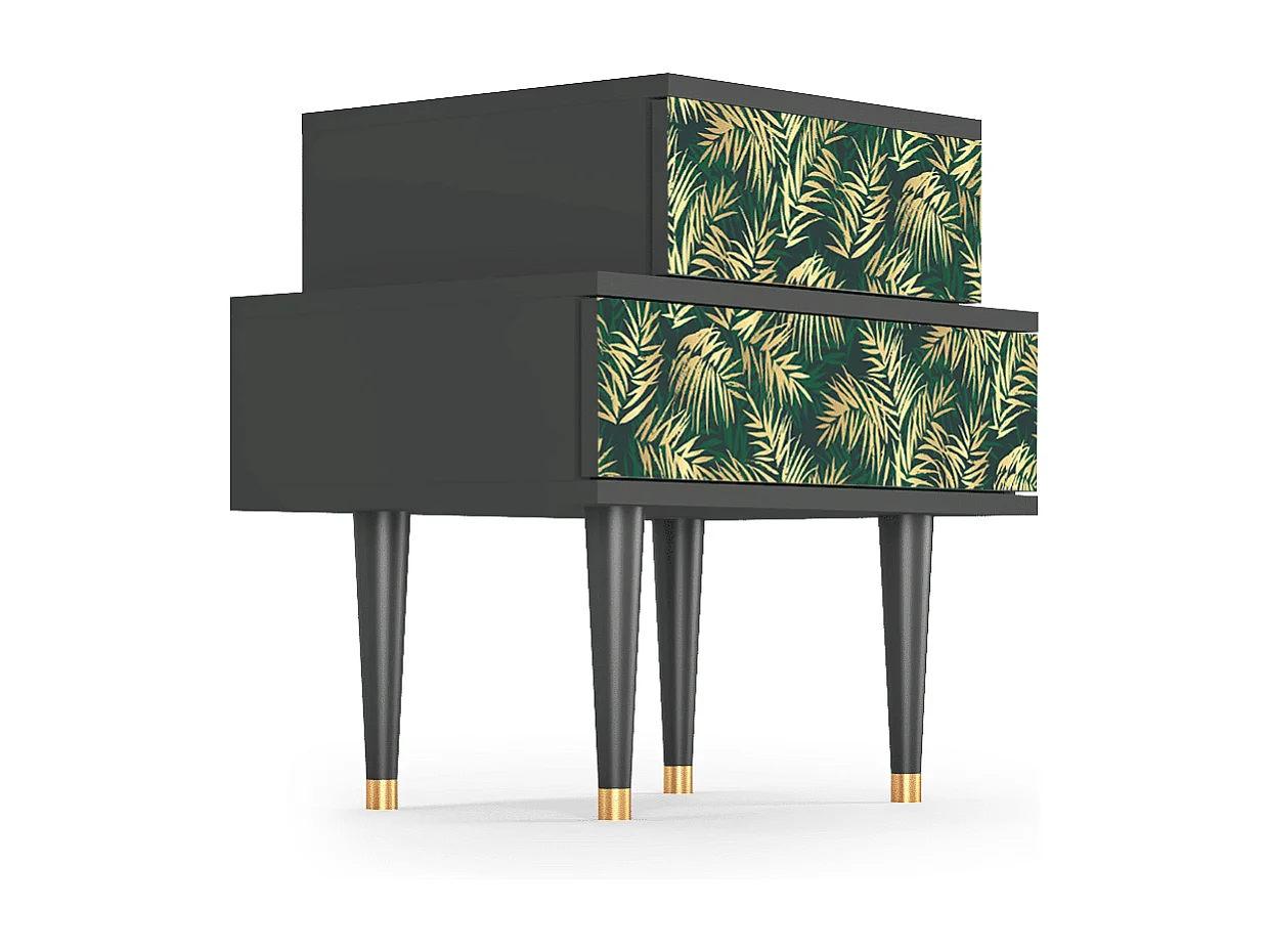 Stolik nocny - 58х58х41 cm - NS1 - Sunny Palm Tree, Antracyt