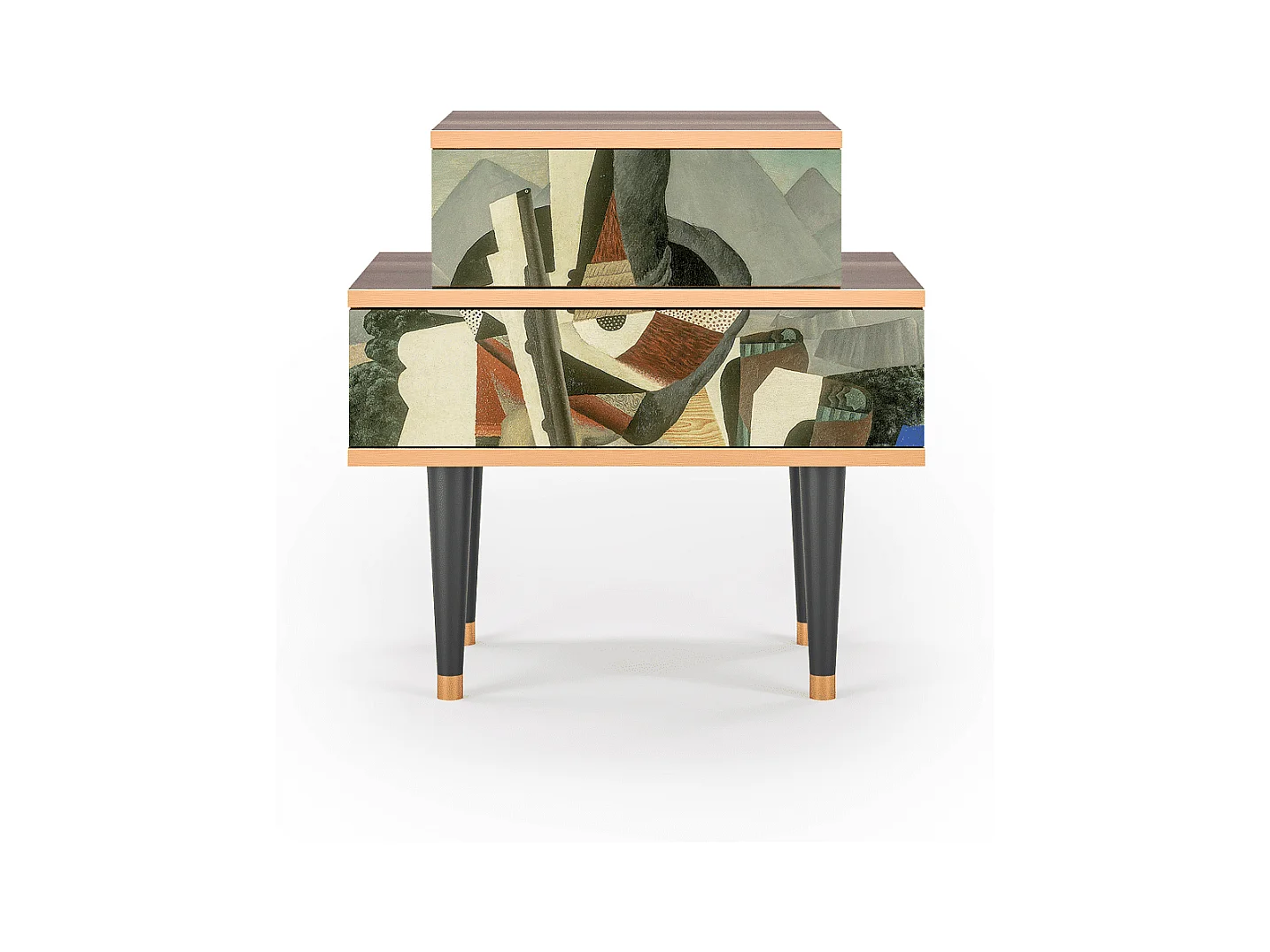 Nachttisch - 58х58х41 cm - NS1 - The Cubist Paintings , Walnuss