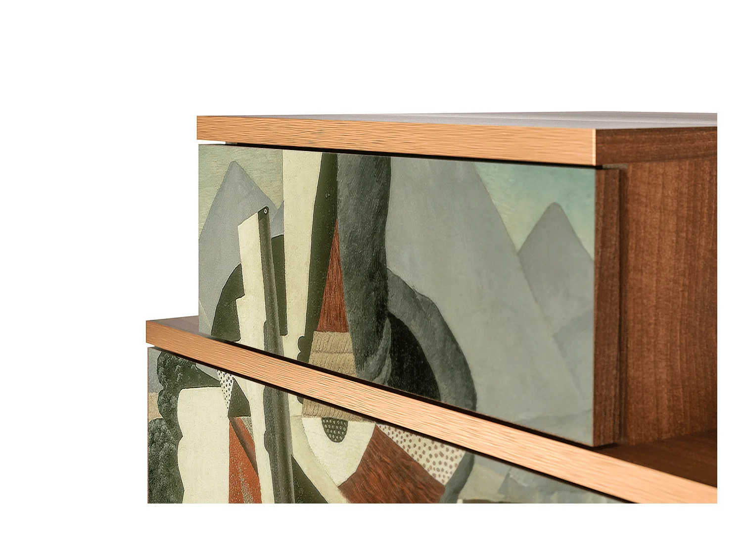 Nachttisch - 58х58х41 cm - NS1 - The Cubist Paintings , Walnuss
