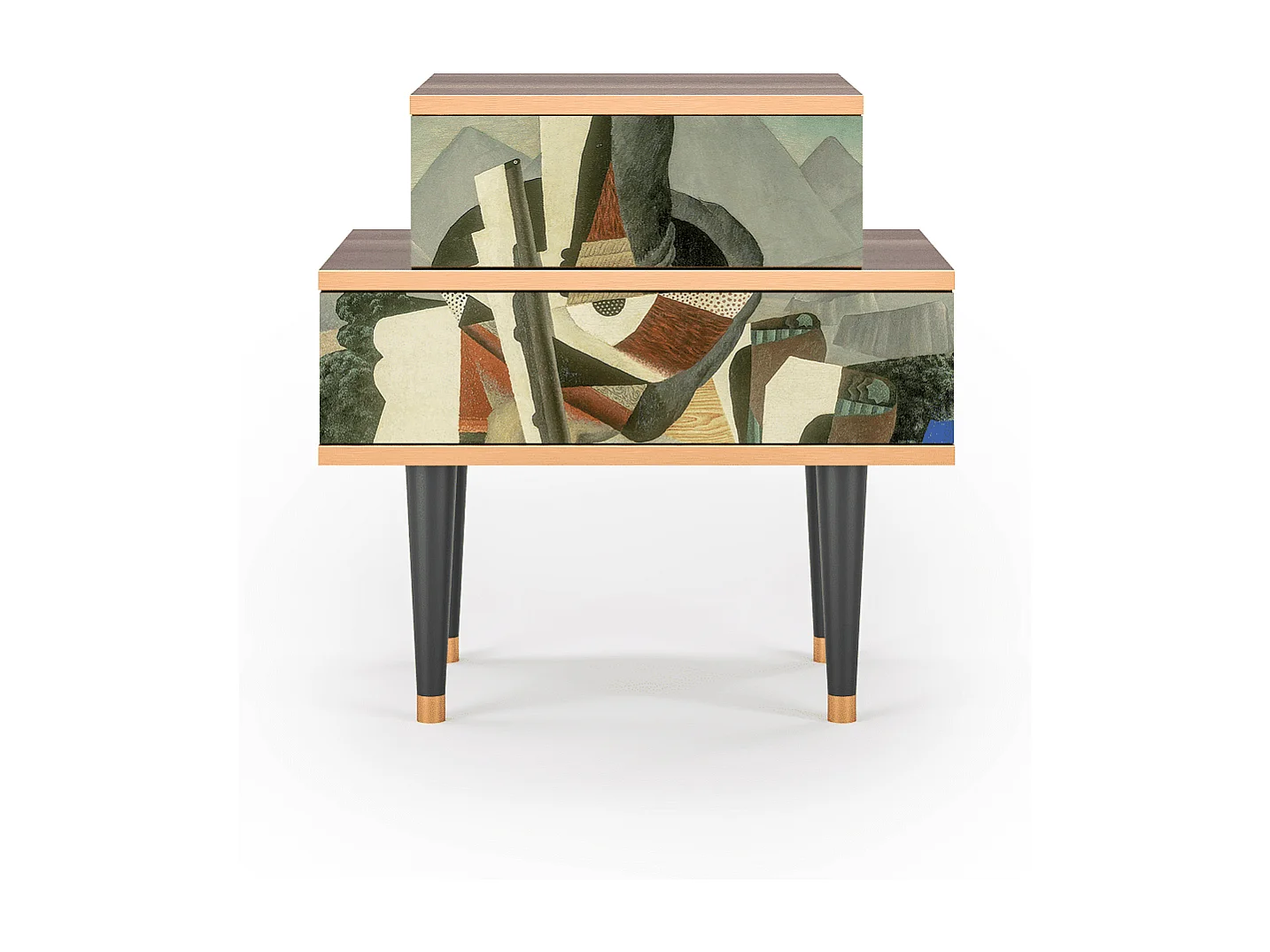 Comodino - 58х58х41 cm - NS1 - The Cubist Paintings , Noce