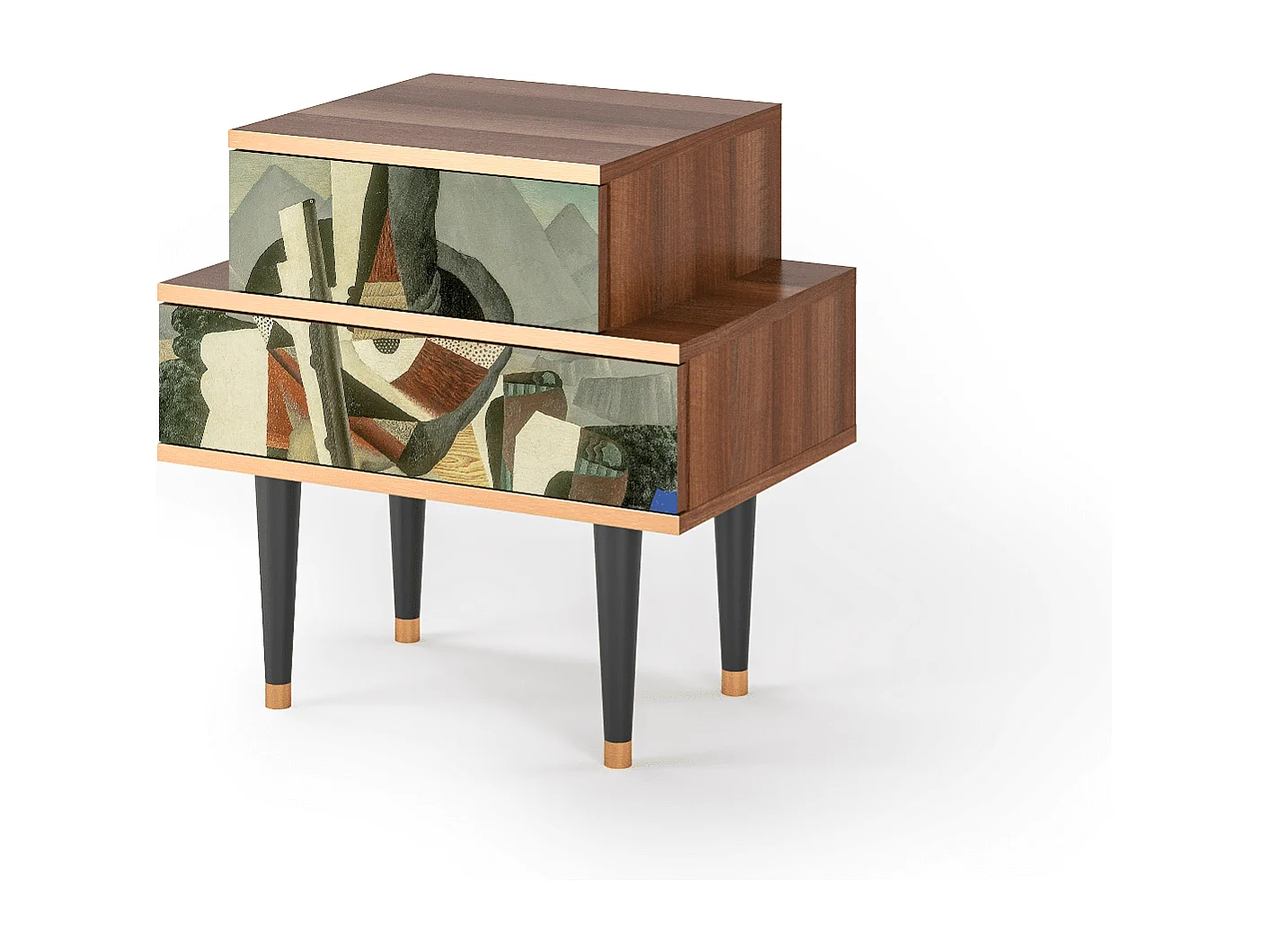 Comodino - 58х58х41 cm - NS1 - The Cubist Paintings , Noce