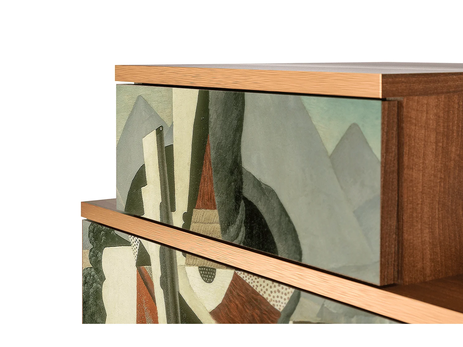 Comodino - 58х58х41 cm - NS1 - The Cubist Paintings , Noce