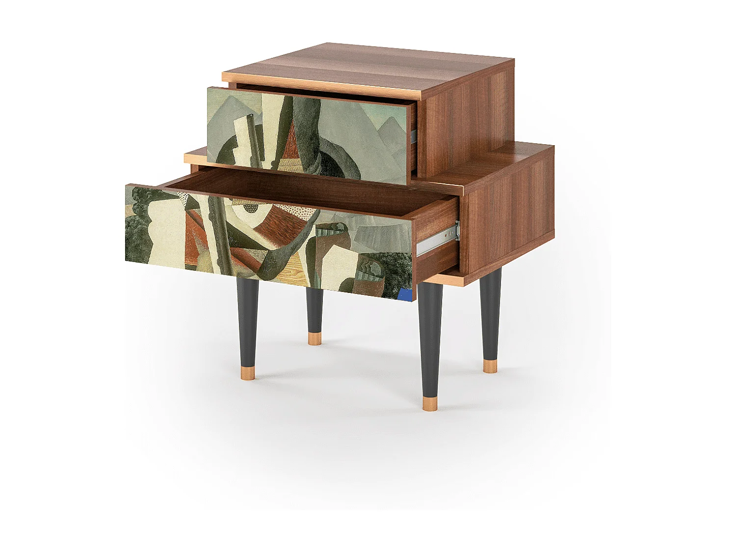 Comodino - 58х58х41 cm - NS1 - The Cubist Paintings , Noce