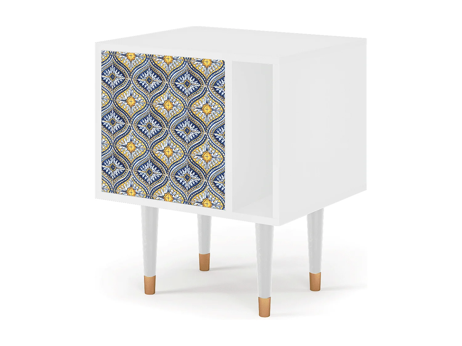 Table de nuit - 57х69х48 cm - S2 - Illusory Pattern, Blanc