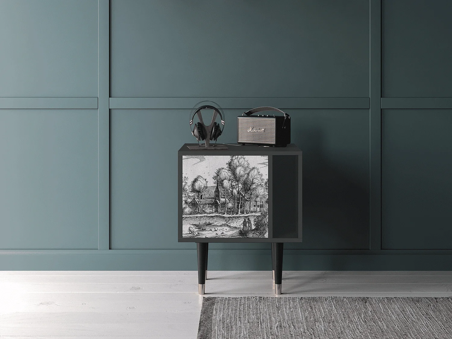 Stolik nocny - 57х69х48 cm - S2 - A Pond, Antracyt