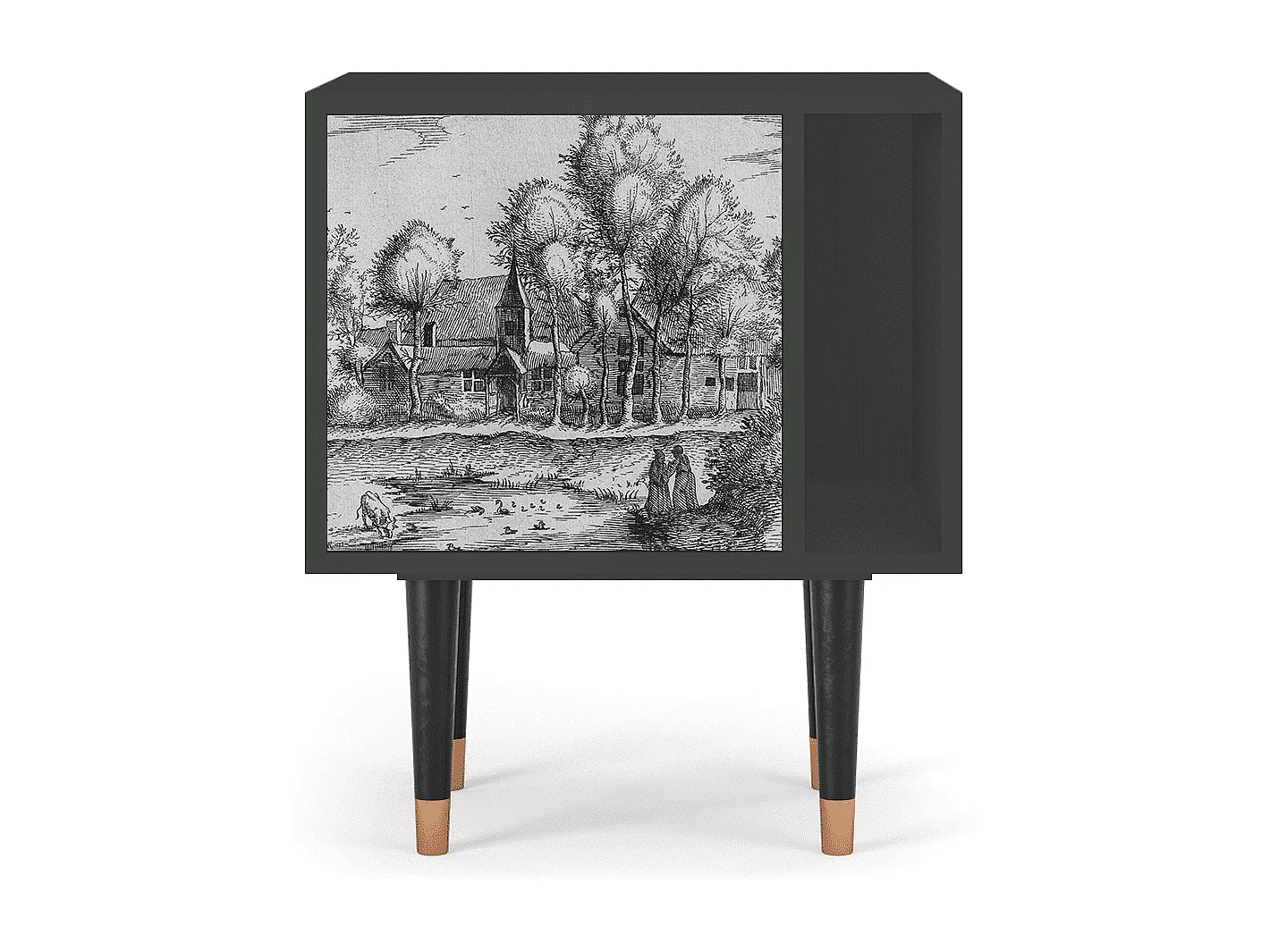 Nachtkastje - 57х69х48 cm - S2 - A Pond, Antraciet