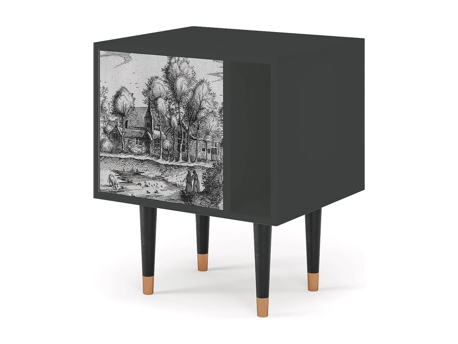 Nachtkastje - 57х69х48 cm - S2 - A Pond, Antraciet