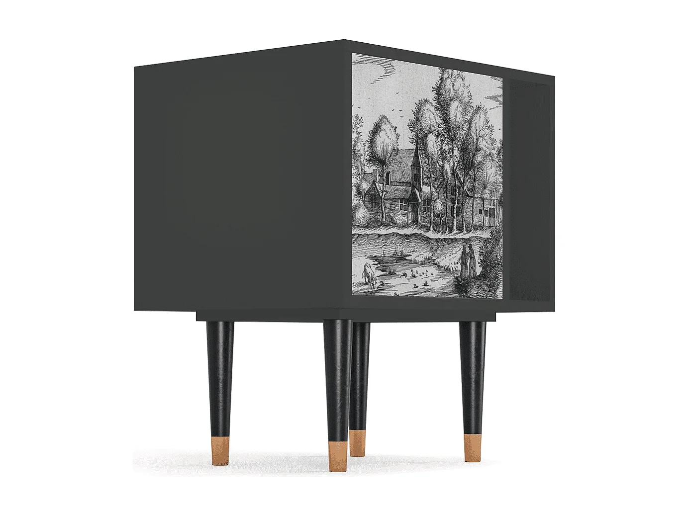 Nachtkastje - 57х69х48 cm - S2 - A Pond, Antraciet