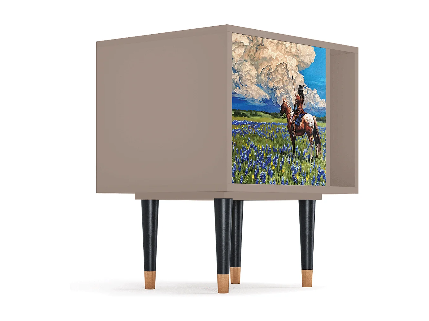 Stolik nocny - 57х69х48 cm - S2 - Thunderheads by Dean, Latte