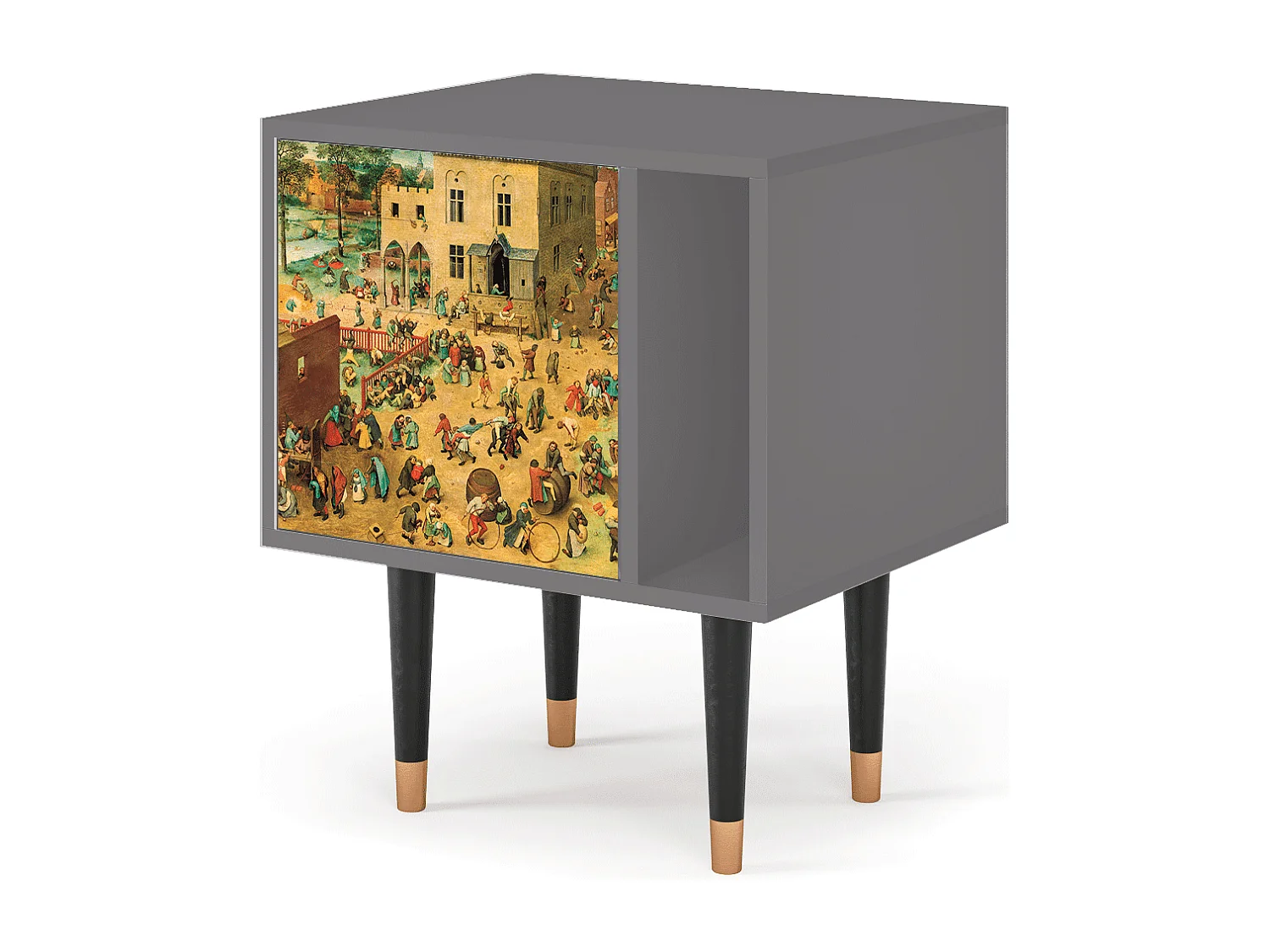 Stolik nocny - 57х69х48 cm - S2 - Children Games, Szary