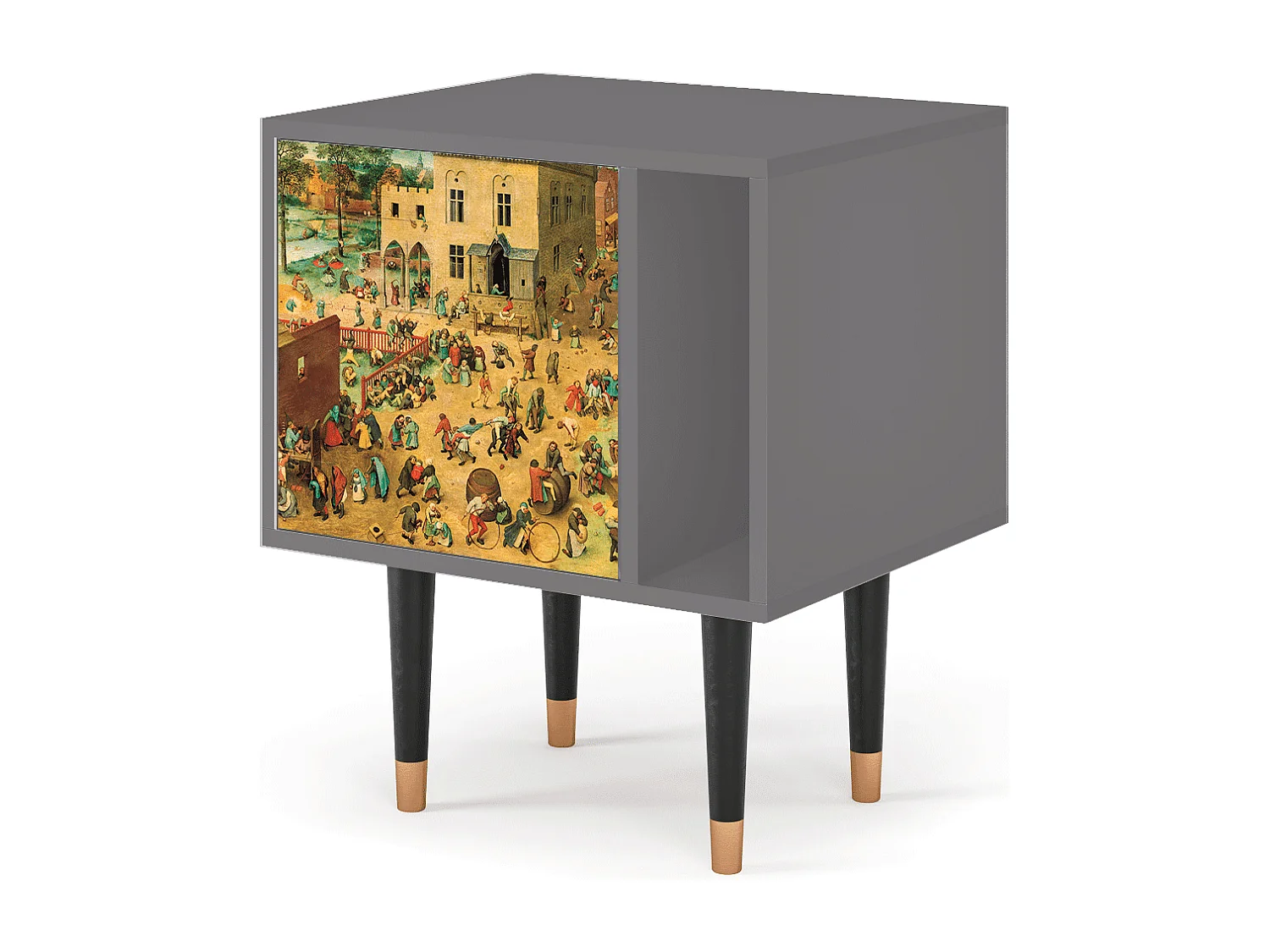 Stolik nocny - 57х69х48 cm - S2 - Children Games, Szary