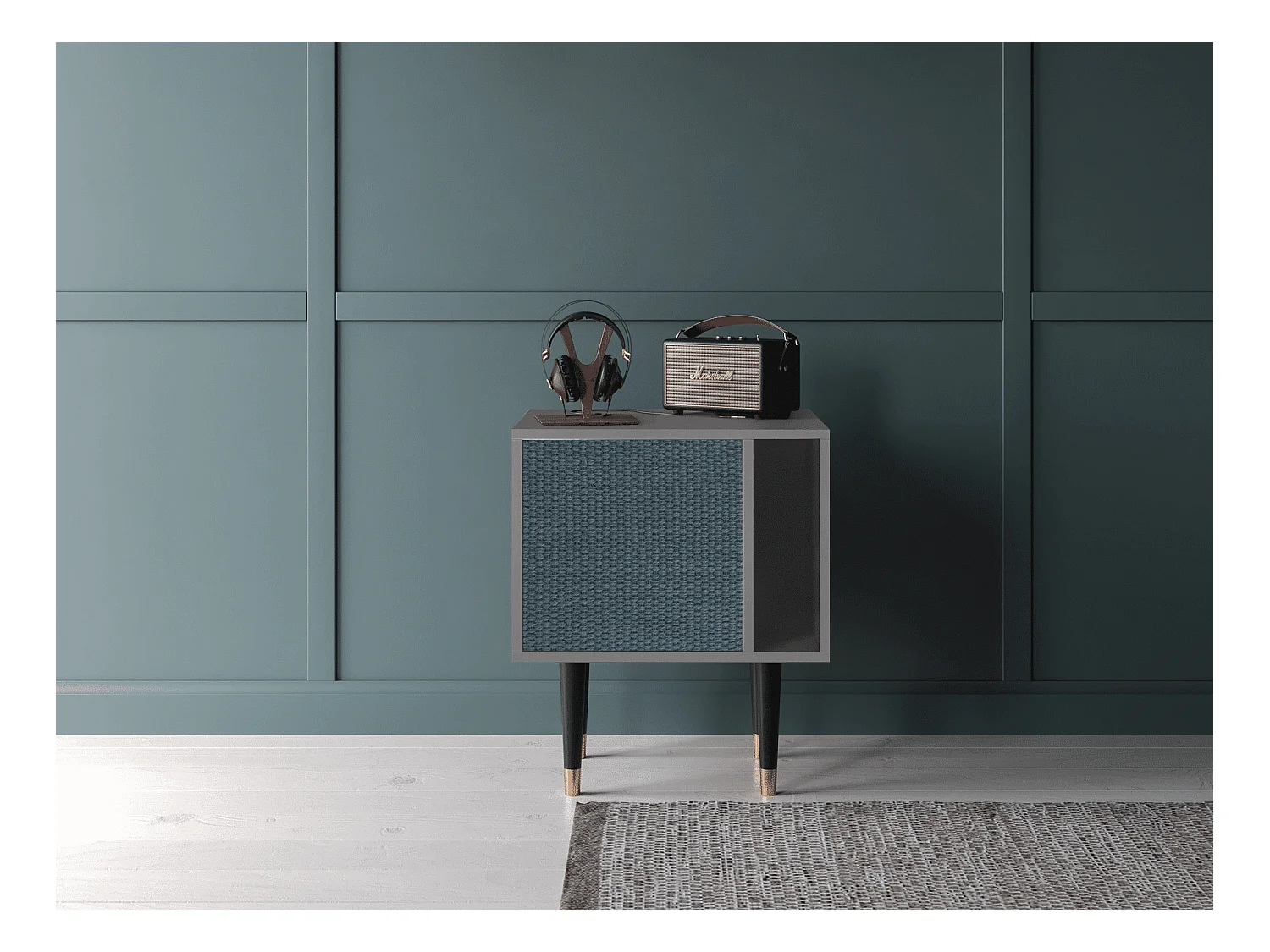 Table de nuit - 57х69х48 cm - S2 - Knitted Pattern, Gris