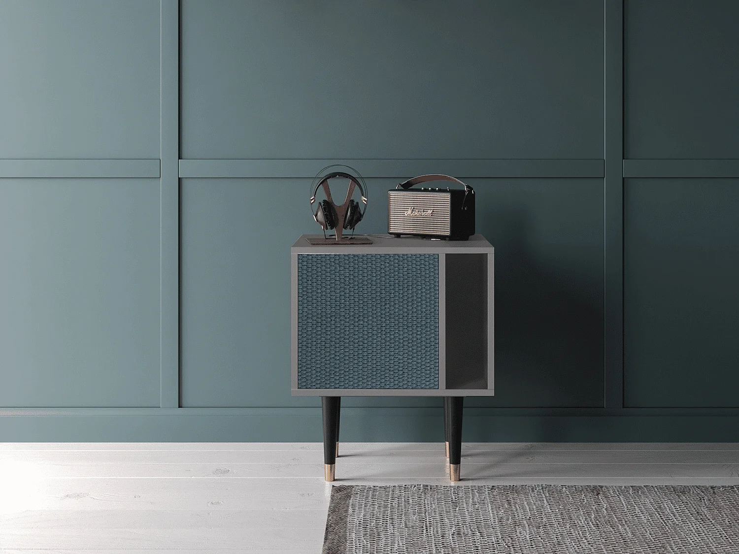 Table de nuit - 57х69х48 cm - S2 - Knitted Pattern, Gris