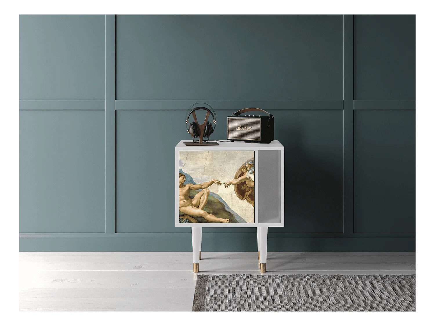 Table de nuit - 57х69х48 cm - S2 - The Creation of Adam, Blanc