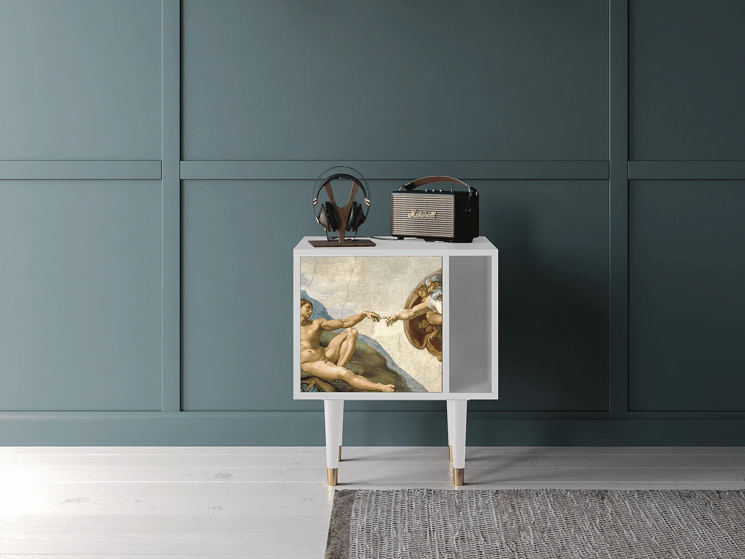 Criado-mudo - 57х69х48 cm - S2 - The Creation of Adam, Branco