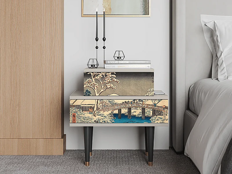 Stolik nocny - 58х58х41 cm - NS1 - Katabira River, Piaskowy