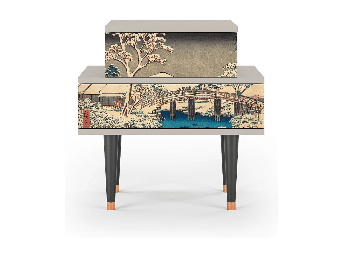 Stolik nocny - 58х58х41 cm - NS1 - Katabira River, Piaskowy