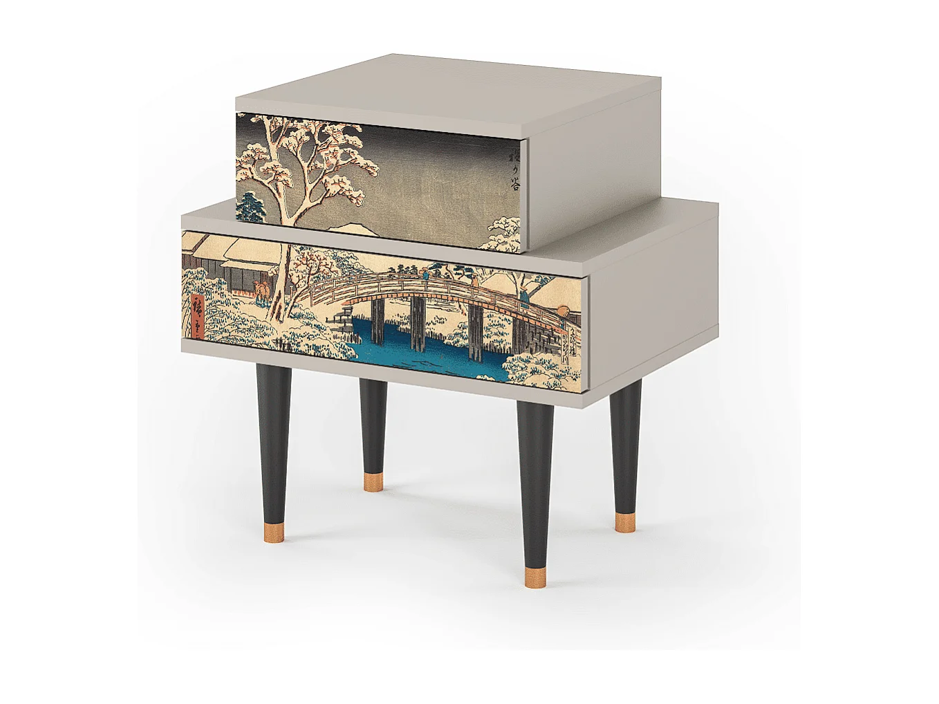 Stolik nocny - 58х58х41 cm - NS1 - Katabira River, Piaskowy